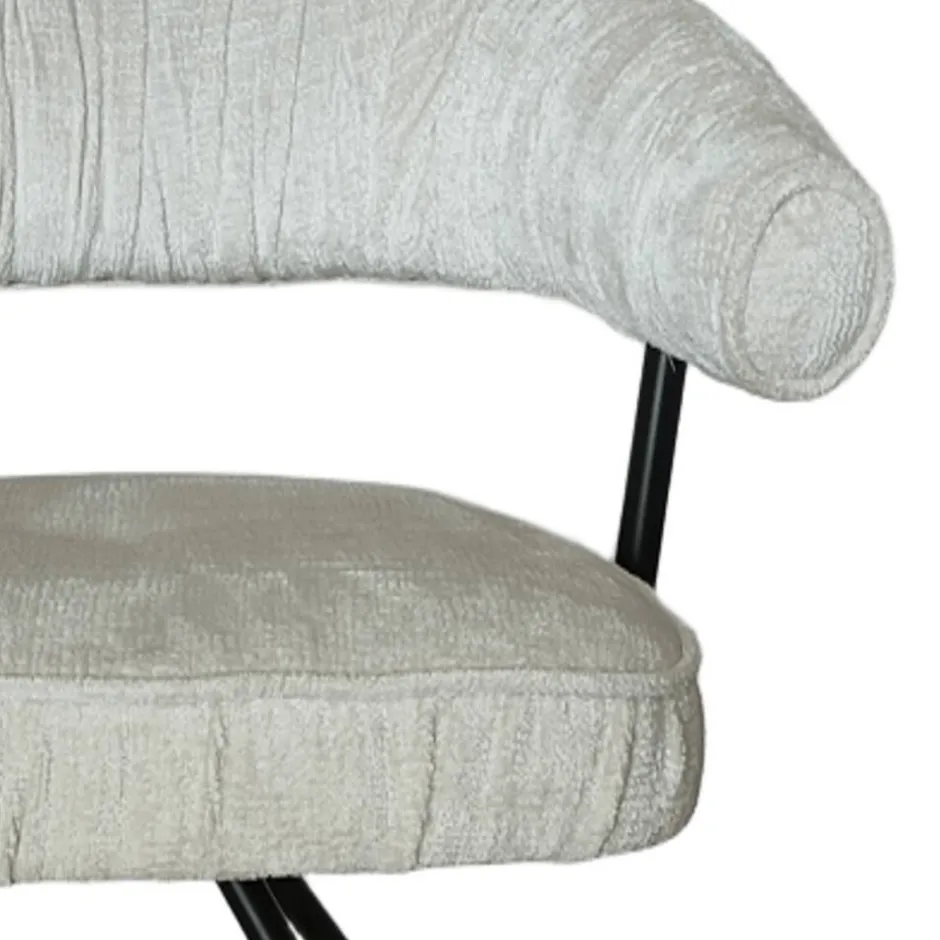 Wohnen Armlehnenstuhl in Beige Chenille - Florina (2er Set)