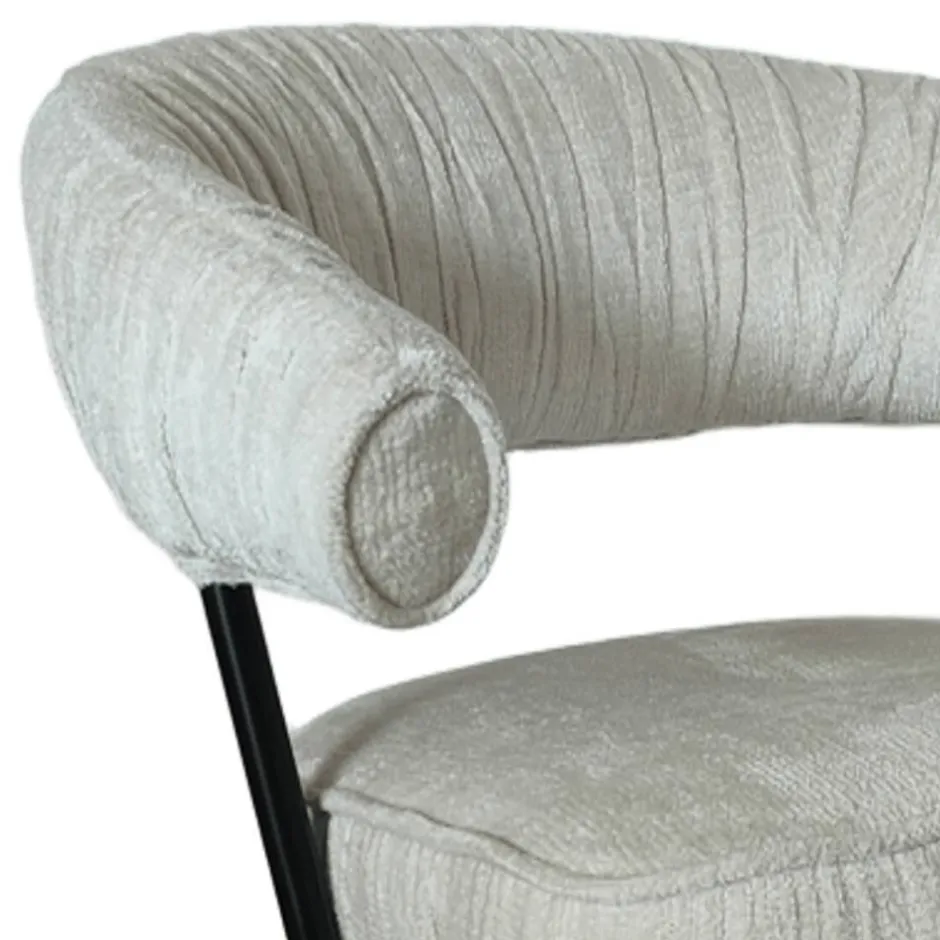 Wohnen Armlehnenstuhl in Beige Chenille - Florina (2er Set)