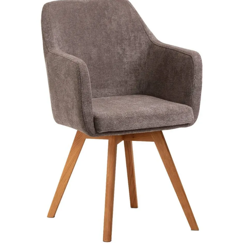 Wohnen Armlehnenstuhl in Braun Flockstoff - Faneno