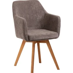 Wohnen Armlehnenstuhl in Braun Flockstoff - Faneno
