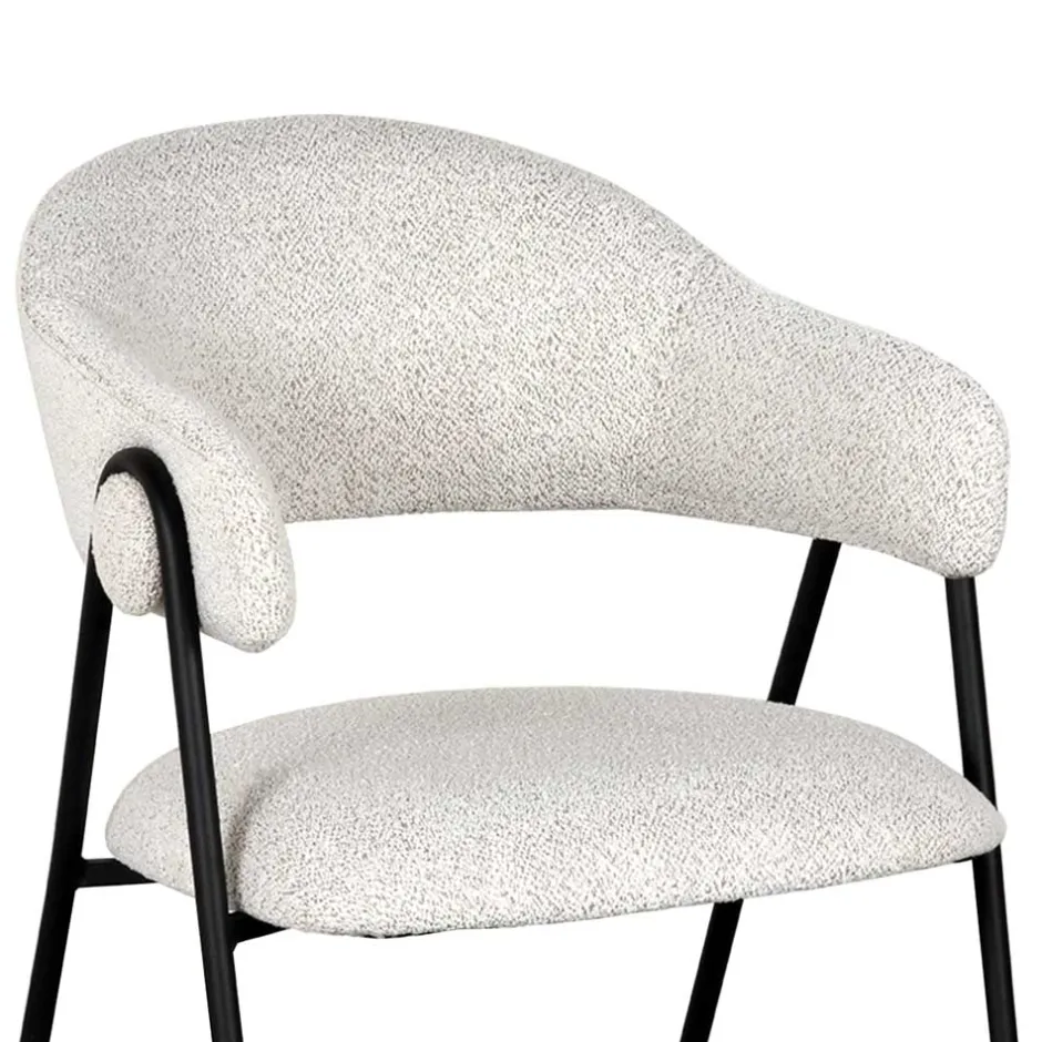 Armlehnenstuhl in Cremeweiß Boucle - Farmer (2er Set)^Wohnen Sale