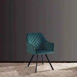 Wohnen Armlehnenstuhl in Dunkelgrün mit Schwarz - Saliaora