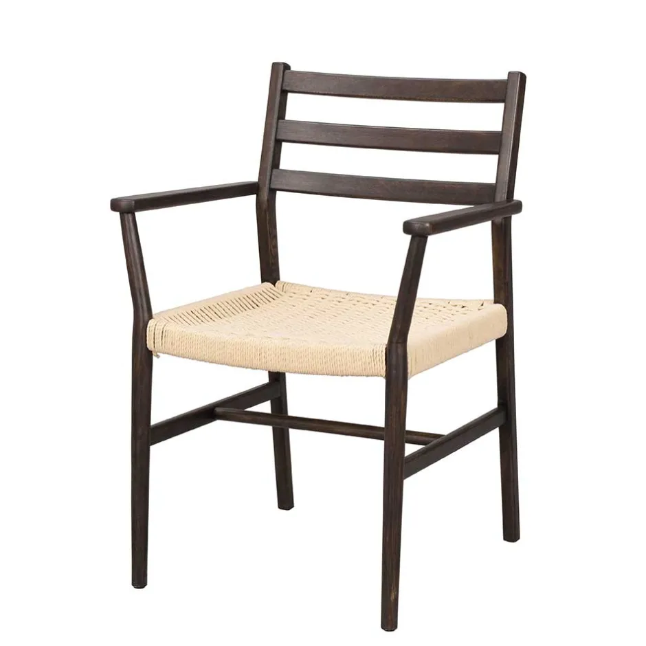 Wohnen Armlehnenstuhl in Eiche Dunkel - Gardaz