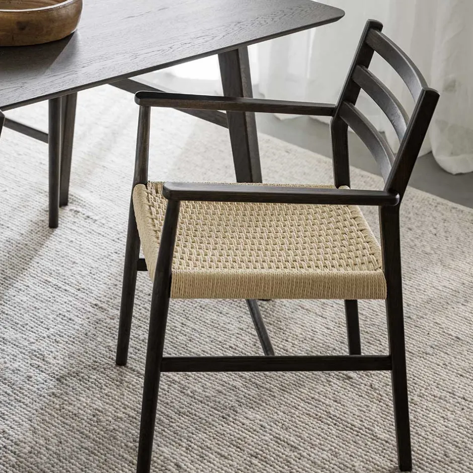 Wohnen Armlehnenstuhl in Eiche Dunkel - Gardaz