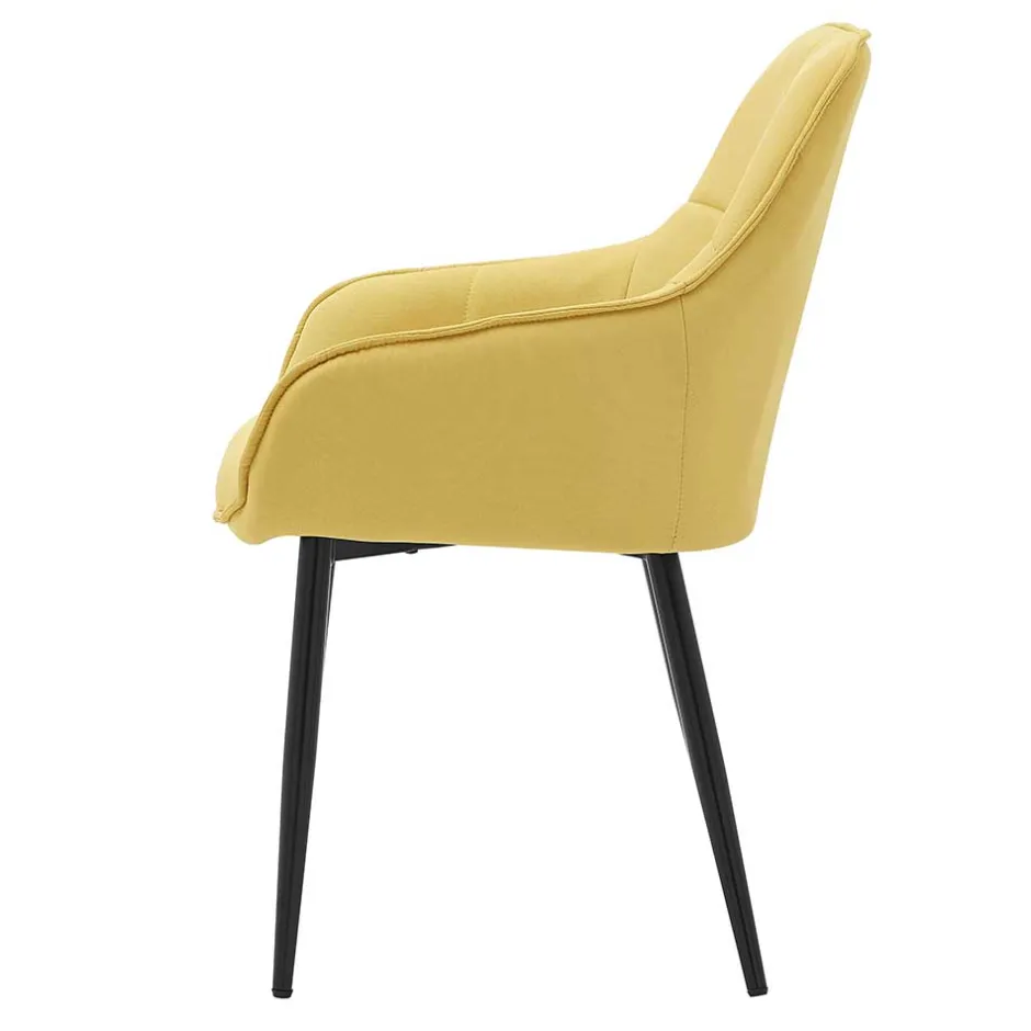 Armlehnenstuhl in Gelb Leinenstoff - Campiona^Wohnen Best