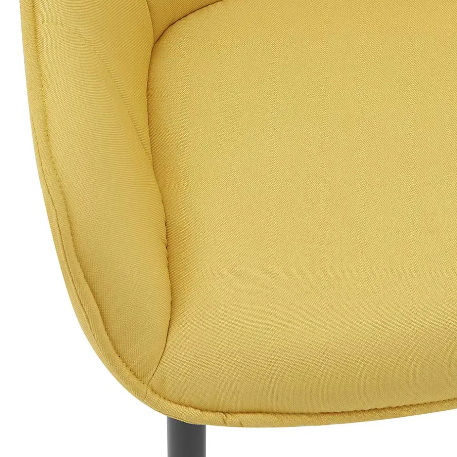 Armlehnenstuhl in Gelb Leinenstoff - Campiona^Wohnen Best
