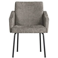 Wohnen Armlehnenstuhl in Taupe Webstoff - Kalindo (2er Set)