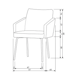 Wohnen Armlehnenstuhl in Taupe Webstoff - Kalindo (2er Set)