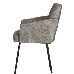 Wohnen Armlehnenstuhl in Taupe Webstoff - Kalindo (2er Set)