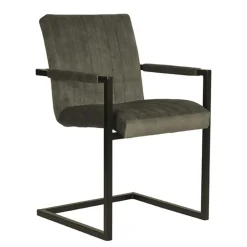 Wohnen Armlehnenstuhl mit Schwinggestell in Dunkelgrün - Arturus (2er Set)