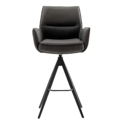 Wohnen Armlehnen-Tresenstühle aus Echtleder - Delamaro (2er Set)