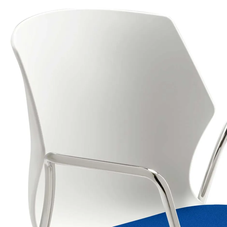 Wohnen Armlehner Schalenstuhl in Weiß & Blau - Dreamin