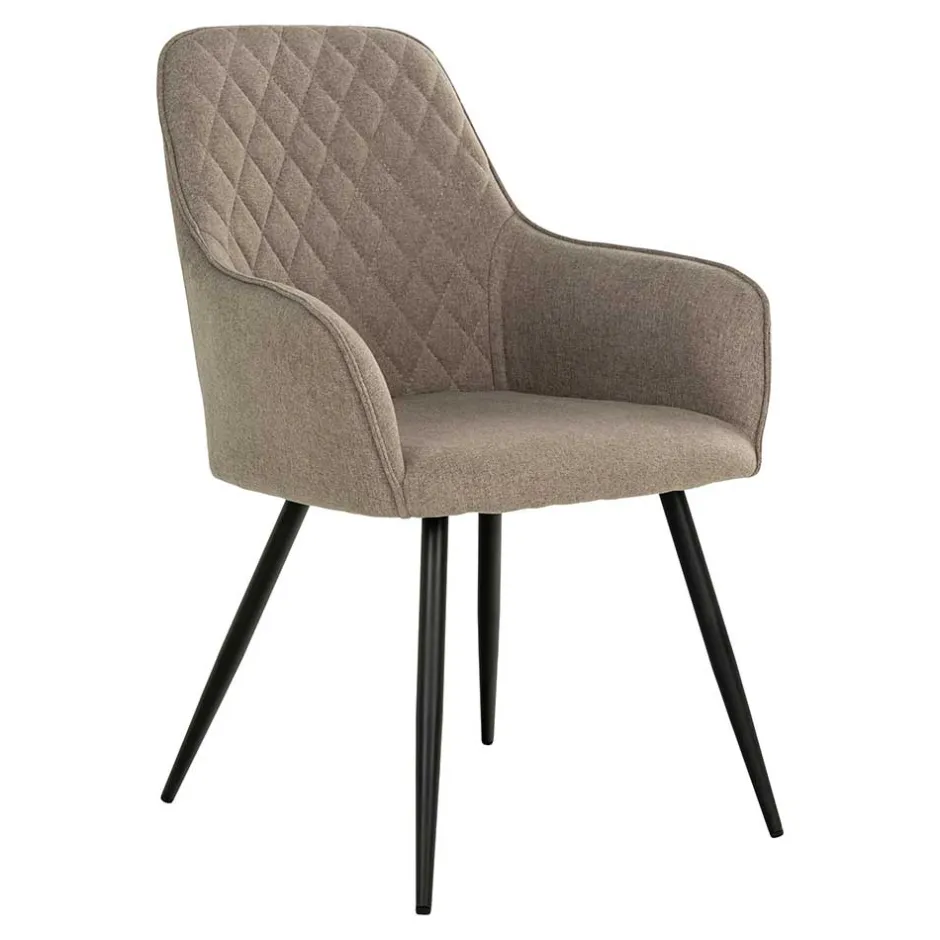 Armlehnstühle in Graubraun Stoff - Vojeco (2er Set)^Wohnen Best