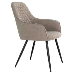 Armlehnstühle in Graubraun Stoff - Vojeco (2er Set)^Wohnen Best