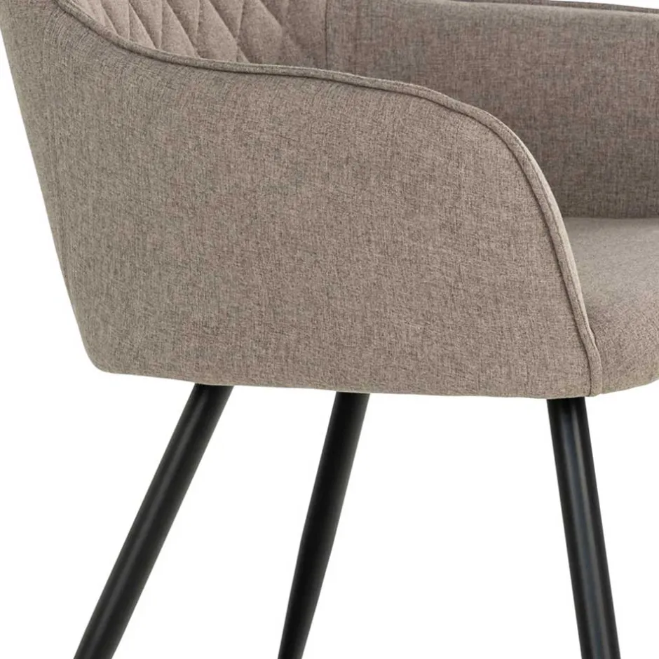 Armlehnstühle in Graubraun Stoff - Vojeco (2er Set)^Wohnen Best