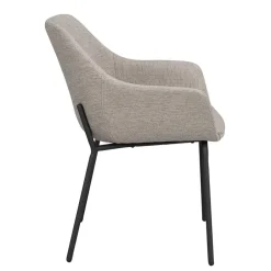 Armlehnstuhl aus Webstoff Hellgrau - Beau (2er Set)^Wohnen Best