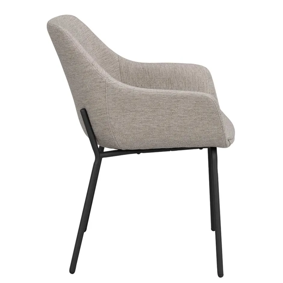 Armlehnstuhl aus Webstoff Hellgrau - Beau (2er Set)^Wohnen Best