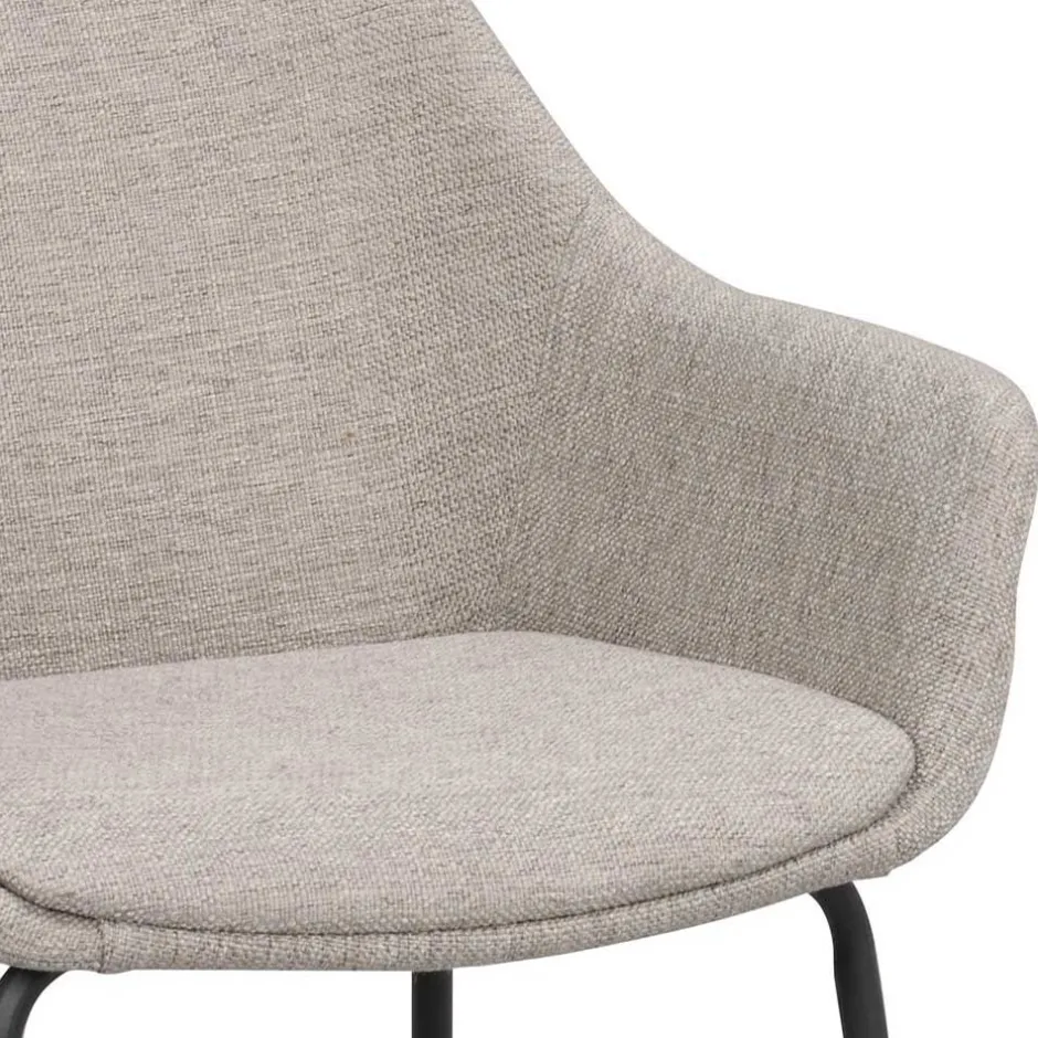 Armlehnstuhl aus Webstoff Hellgrau - Beau (2er Set)^Wohnen Best