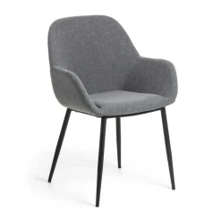 Armlehnstuhl in Dunkelgrau Chenille - Miami (4er Set)^Wohnen Best