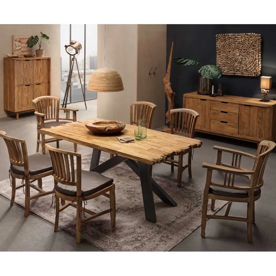 Wohnen Armlehnstuhl Mangato aus Teak Recyclingholz