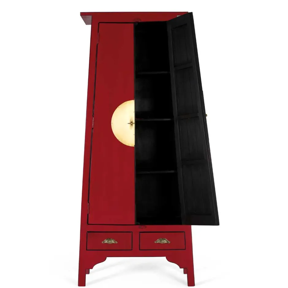 Asia Design Schrank in Rot Massivholz - Iscian^Wohnen Hot