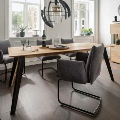 Wohnen Asteiche Esstisch mit Schweizer Kante - Clenza