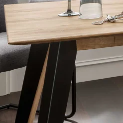 Wohnen Asteiche Esstisch mit Schweizer Kante - Clenza