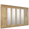 Asteiche Kleiderschrank 6-türig mit 4 Spiegeln - Zamron^Wohnen Sale