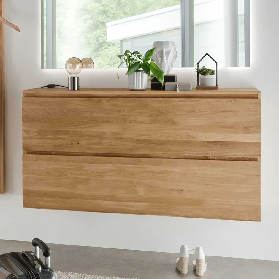 Asteiche Schuhschrank für die Wandmontage - Sotunes^Wohnen Sale