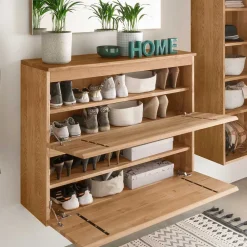 Asteiche Schuhschrank für die Wandmontage - Sotunes^Wohnen Sale