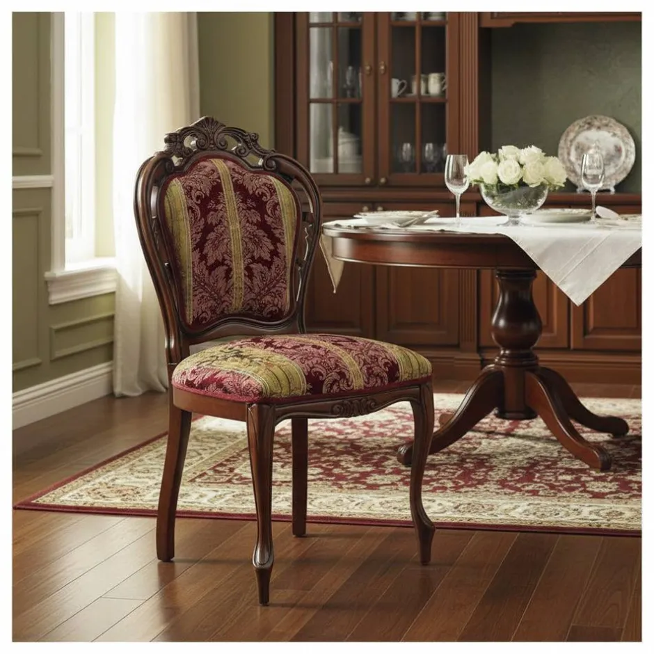 Aufwändig gestalteter Esstischstuhl Magari im Barock Stil^Wohnen New