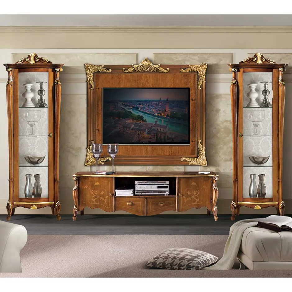 Ausgefallene TV Wohnwand Möbel Set - Carlenna (vierteilig)^Wohnen Discount