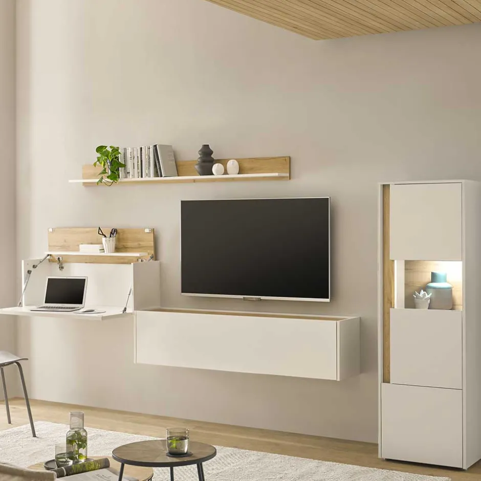 Wohnen Ausgefallene Wohnwand Möbel Set - Nonessia (vierteilig)