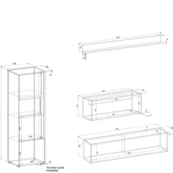 Wohnen Ausgefallene Wohnwand Möbel Set - Nonessia (vierteilig)
