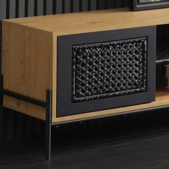 Wohnen Ausgefallenes TV Board mit Kunstrattan Einsätzen - Zavias