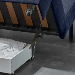 Wohnen Ausklappbare Bettcouch in Blau Stoff - Jeen