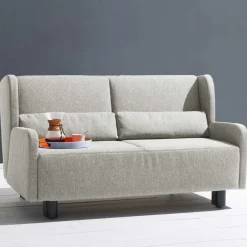 Wohnen Ausklappbare Stoffcouch in Beige - Bondio