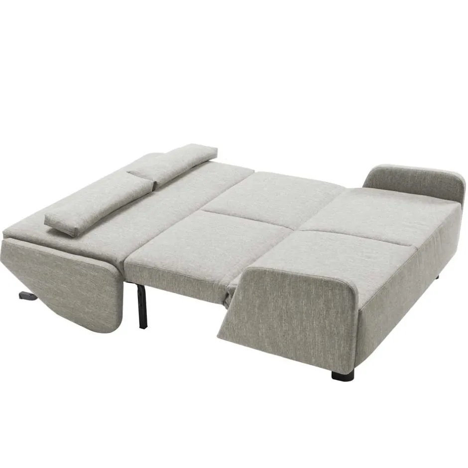 Wohnen Ausklappbare Stoffcouch in Beige - Bondio