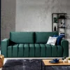 Ausklappbares Sofa in Grün Samt - Olenka^Wohnen Discount