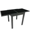Wohnen Ausziehbarer Balkontisch aus Schwarzglas - Gianmario