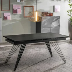 Ausziehbarer Esstisch in Dunkelgrau Keramik - Filios^Wohnen Best