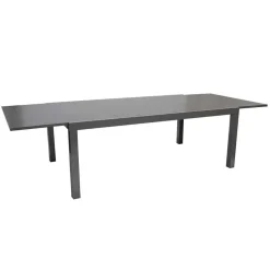 Wohnen Ausziehbarer Tisch für Garten Bennus mit Glasplatte Grau