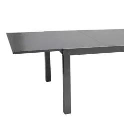 Wohnen Ausziehbarer Tisch für Garten Bennus mit Glasplatte Grau