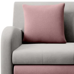 Wohnen Ausziehcouch in Hellgrau und Rosenholz - Kedany