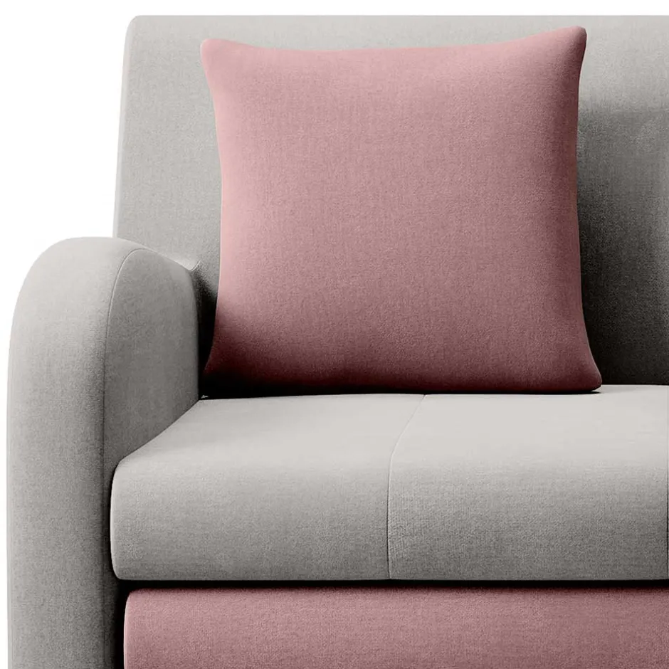 Wohnen Ausziehcouch in Hellgrau und Rosenholz - Kedany