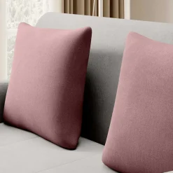 Wohnen Ausziehcouch in Hellgrau und Rosenholz - Kedany