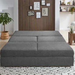 Wohnen Ausziehsofa in Anthrazit Stoffbezug - Gilverny