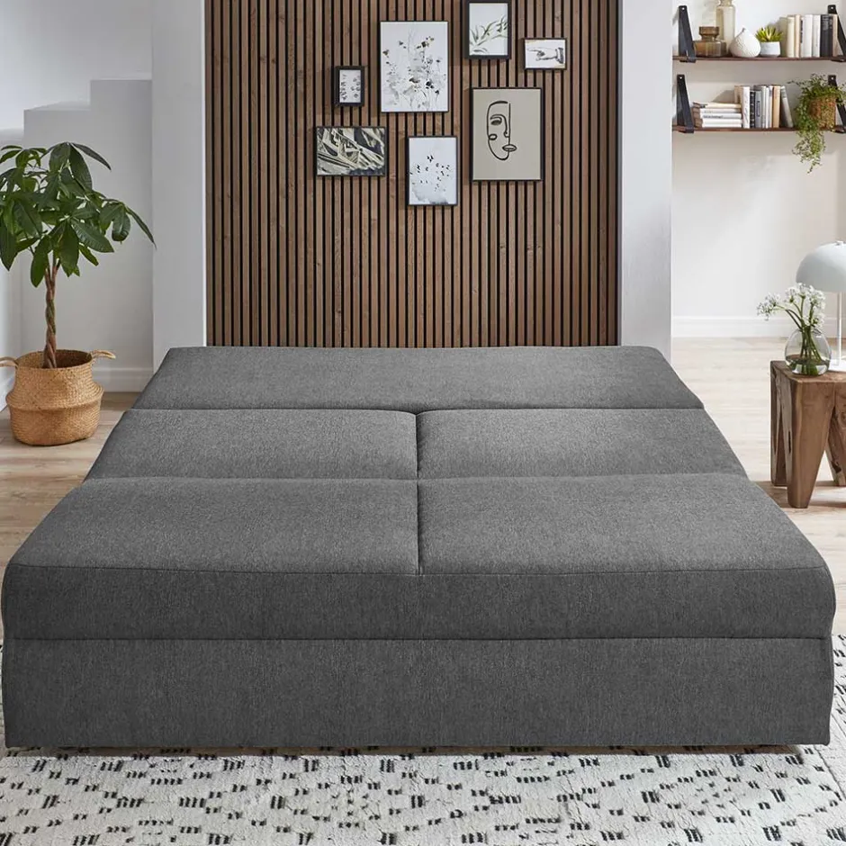 Wohnen Ausziehsofa in Anthrazit Stoffbezug - Gilverny