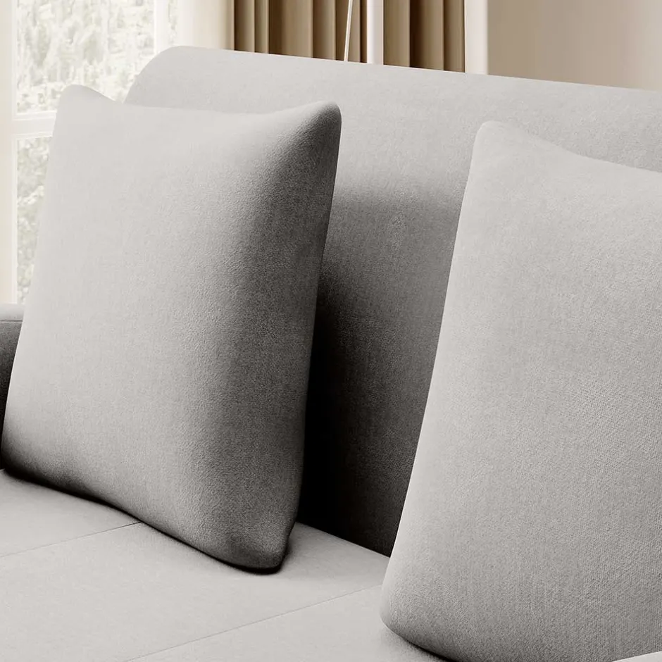 Wohnen Ausziehsofa in Hellgrau Veloursbezug - Mocart