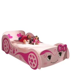 Kinder Wohnen Autobett mit Matratze in Rosa mit Pink - Bageria
